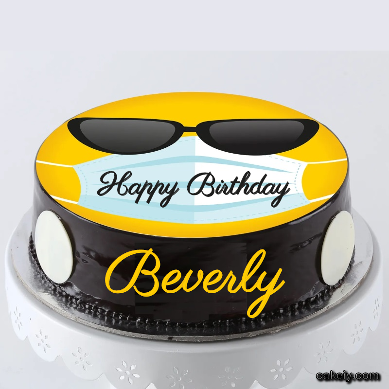Corona Mask Emoji Cake for Beverly