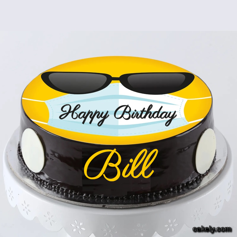 Corona Mask Emoji Cake for Bill
