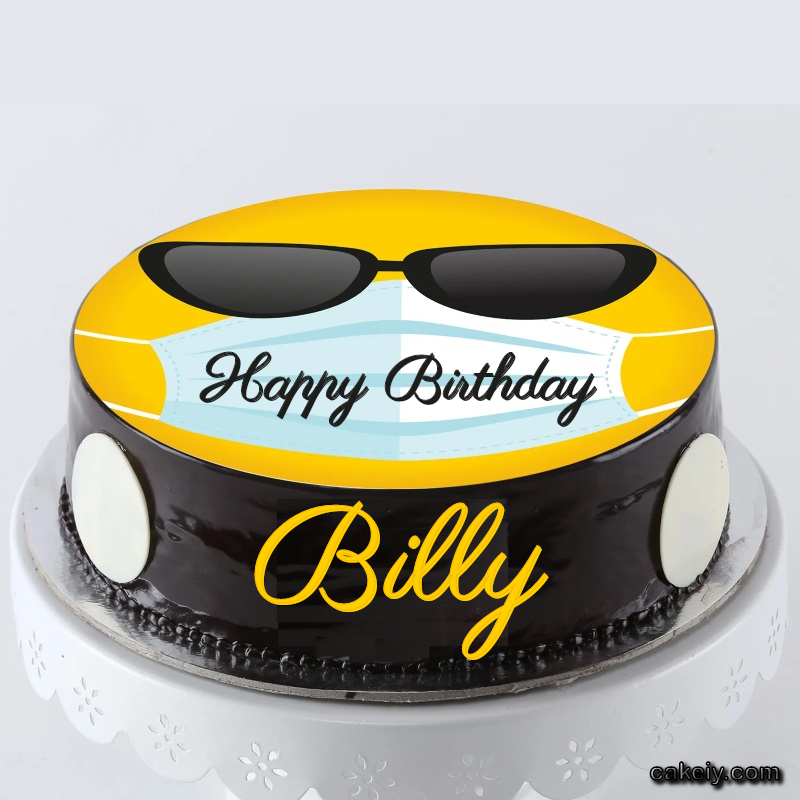 Corona Mask Emoji Cake for Billy