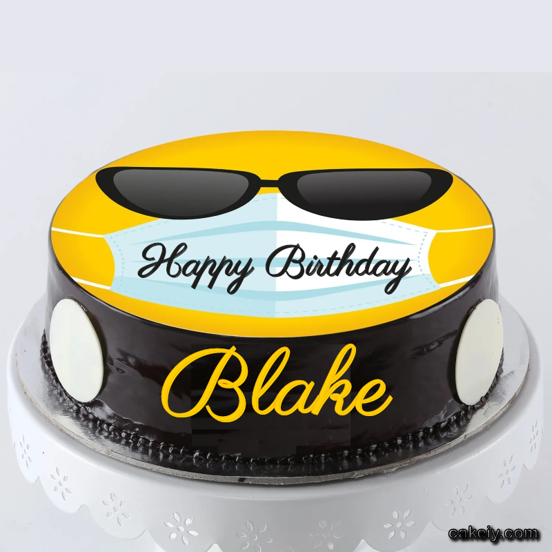Corona Mask Emoji Cake for Blake