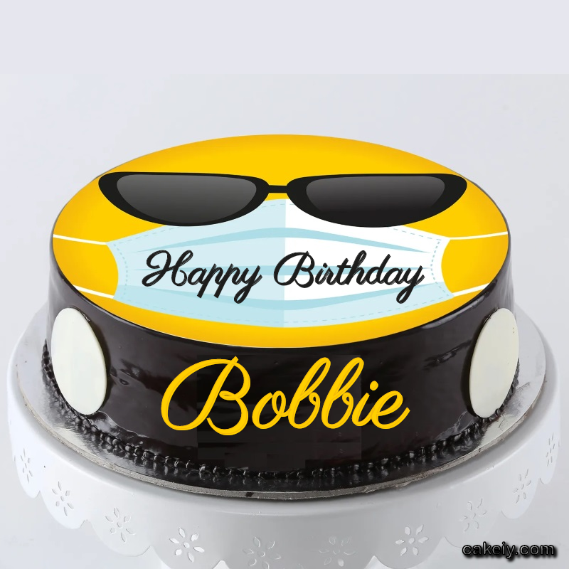 Corona Mask Emoji Cake for Bobbie