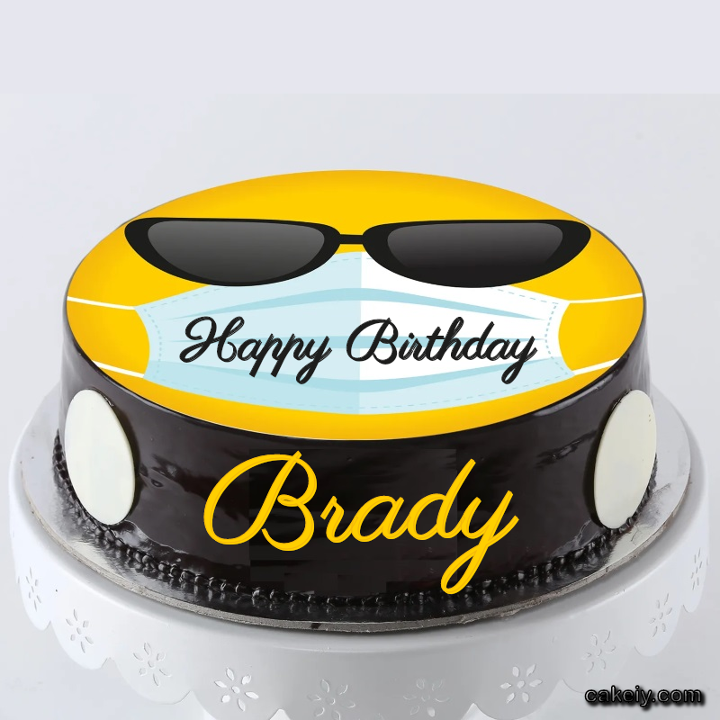 Corona Mask Emoji Cake for Brady