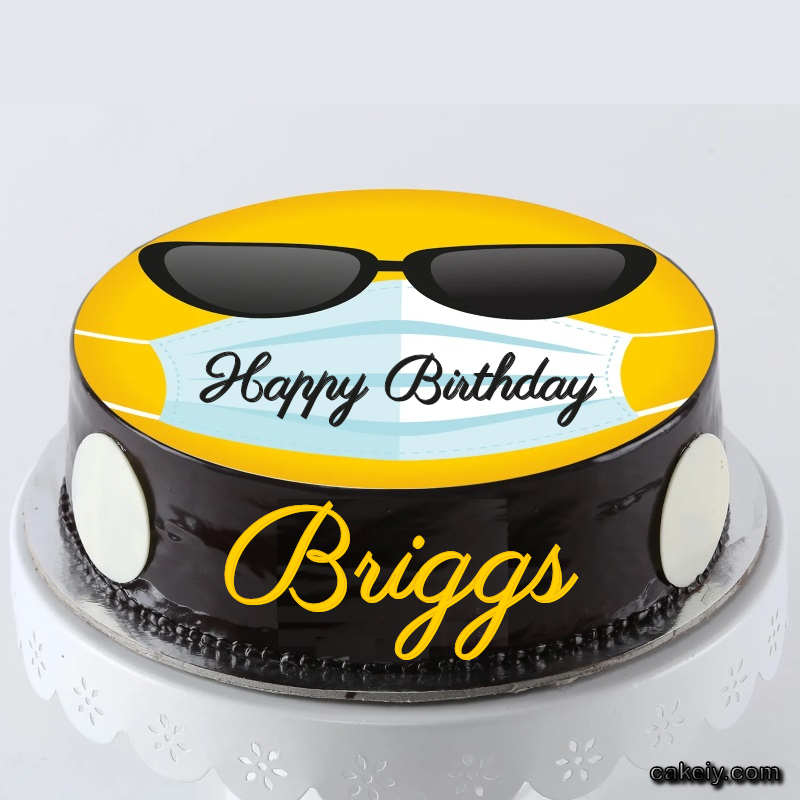 Corona Mask Emoji Cake for Briggs