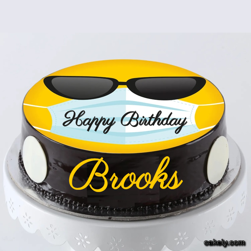 Corona Mask Emoji Cake for Brooks