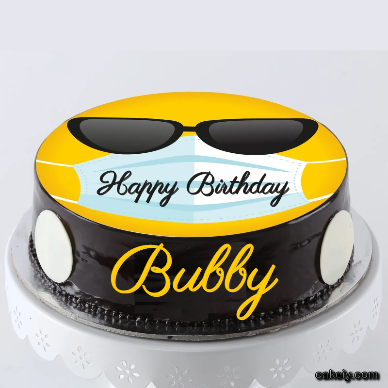 Corona Mask Emoji Cake for Bubby