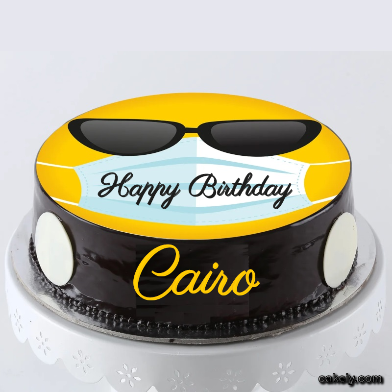 Corona Mask Emoji Cake for Cairo