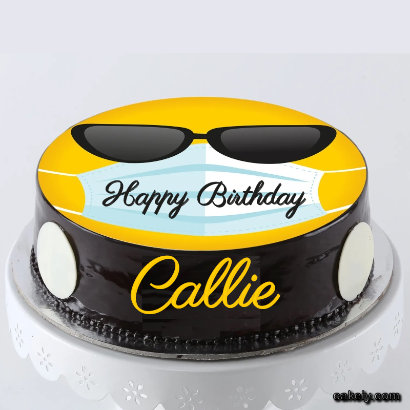 Corona Mask Emoji Cake for Callie