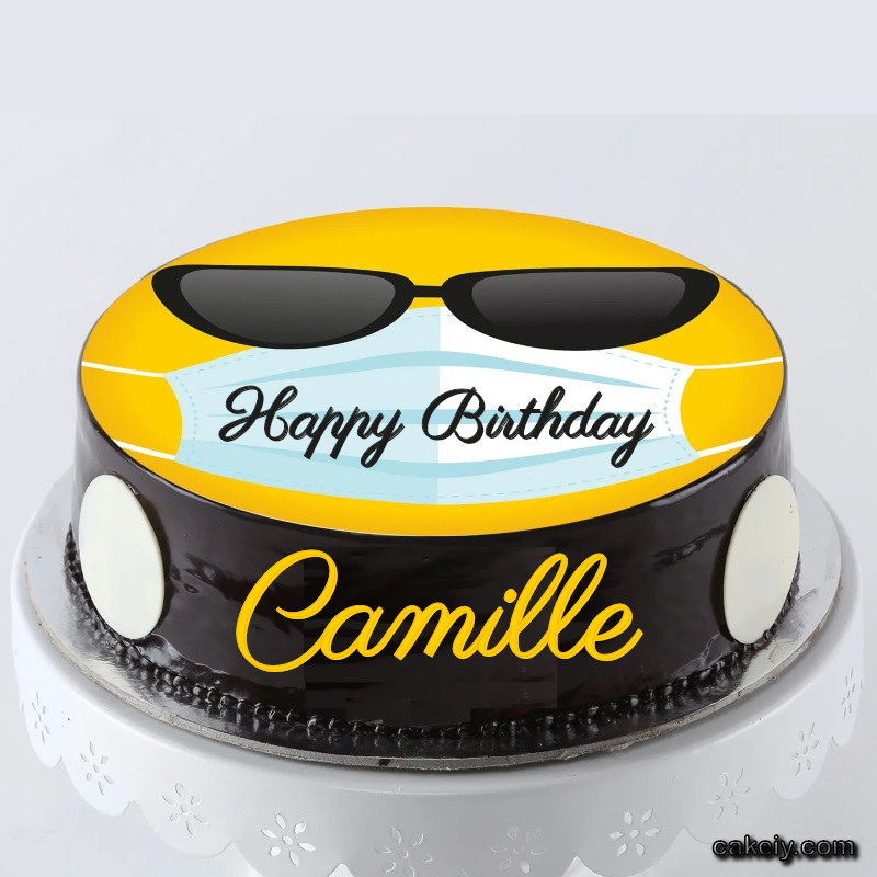 Corona Mask Emoji Cake for Camille