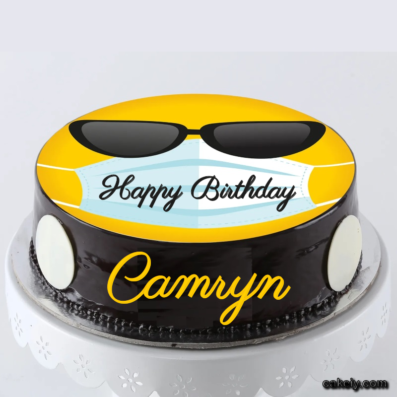 Corona Mask Emoji Cake for Camryn