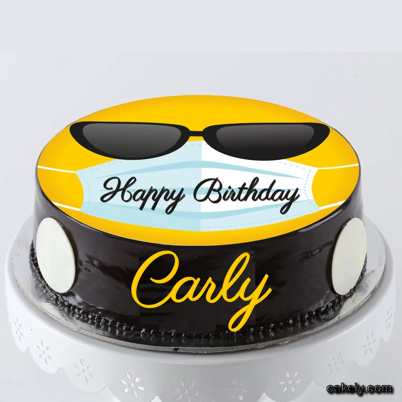 Corona Mask Emoji Cake for Carly