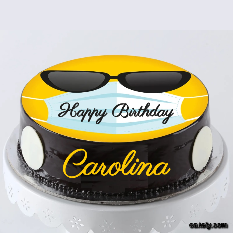 Corona Mask Emoji Cake for Carolina