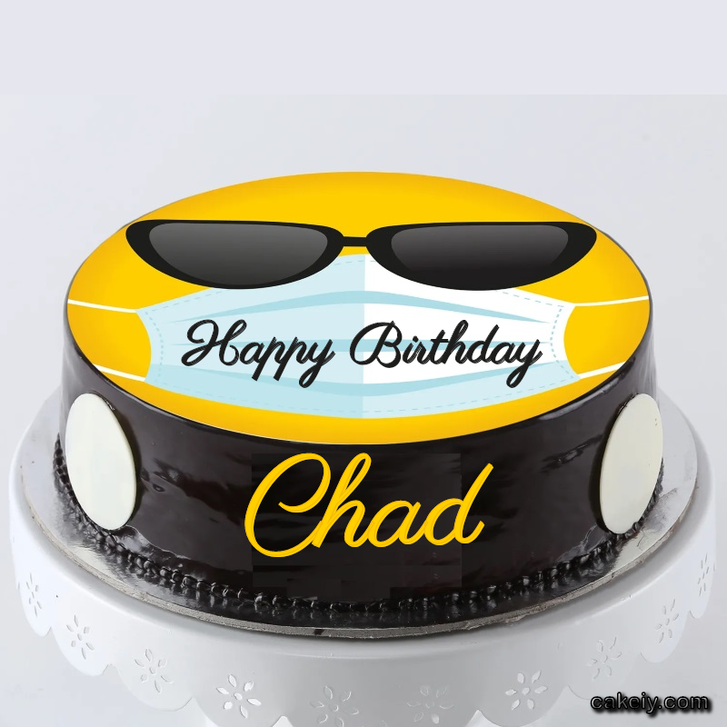 Corona Mask Emoji Cake for Chad