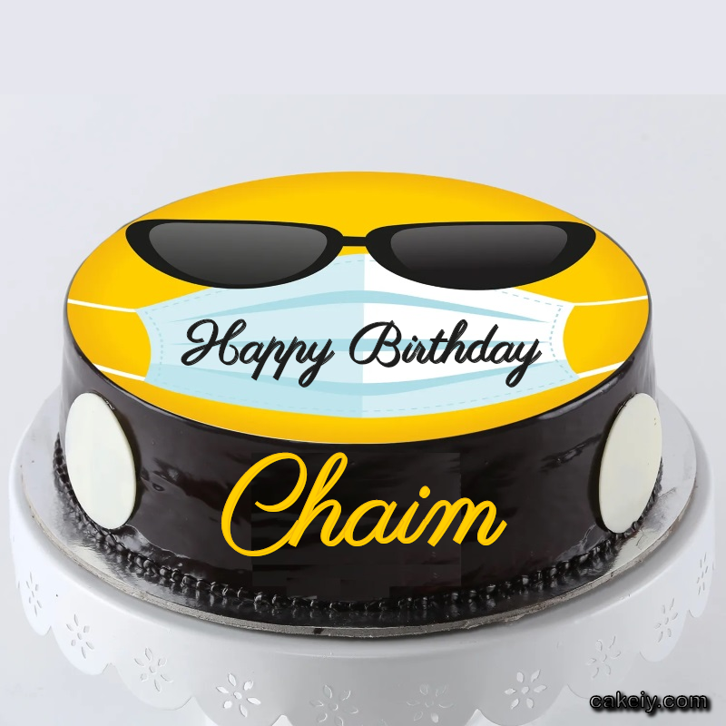 Corona Mask Emoji Cake for Chaim