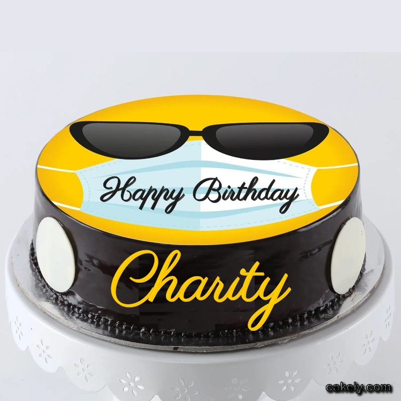 Corona Mask Emoji Cake for Charity