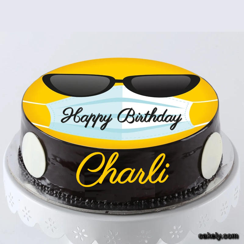 Corona Mask Emoji Cake for Charli