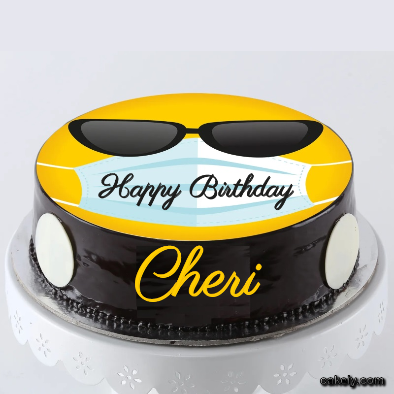 Corona Mask Emoji Cake for Cheri