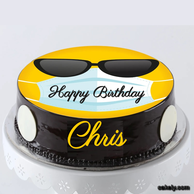 Corona Mask Emoji Cake for Chris