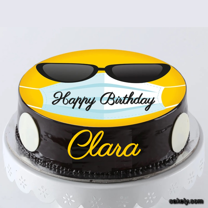 Corona Mask Emoji Cake for Clara