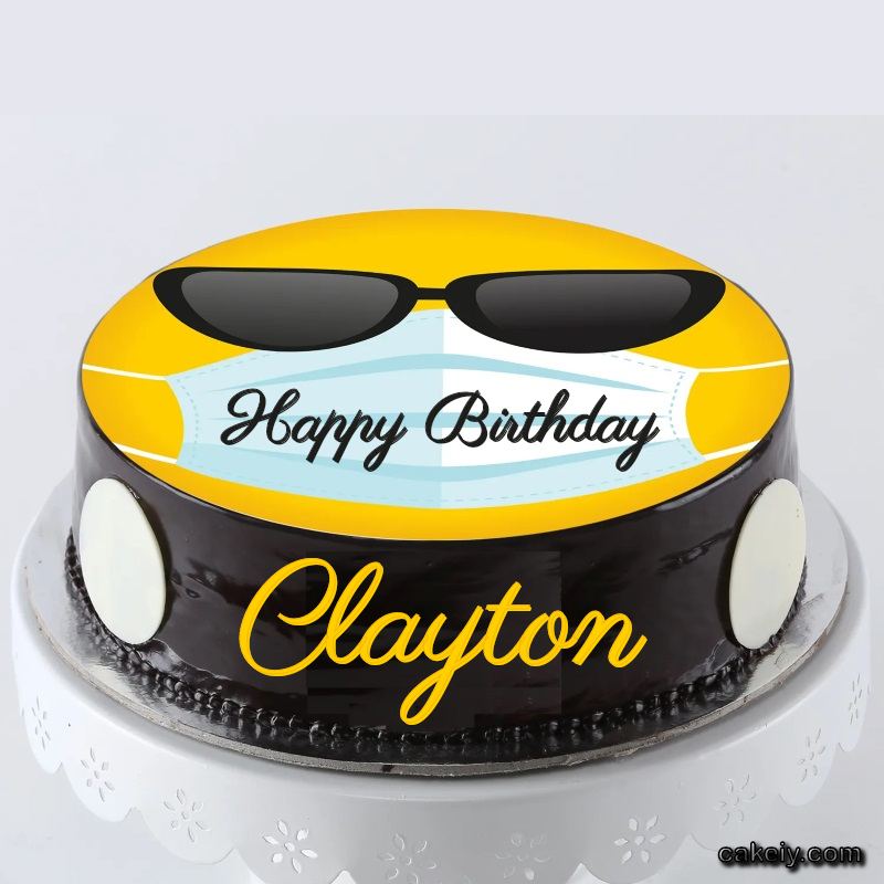 Corona Mask Emoji Cake for Clayton