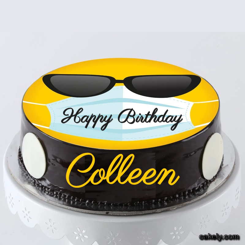 Corona Mask Emoji Cake for Colleen