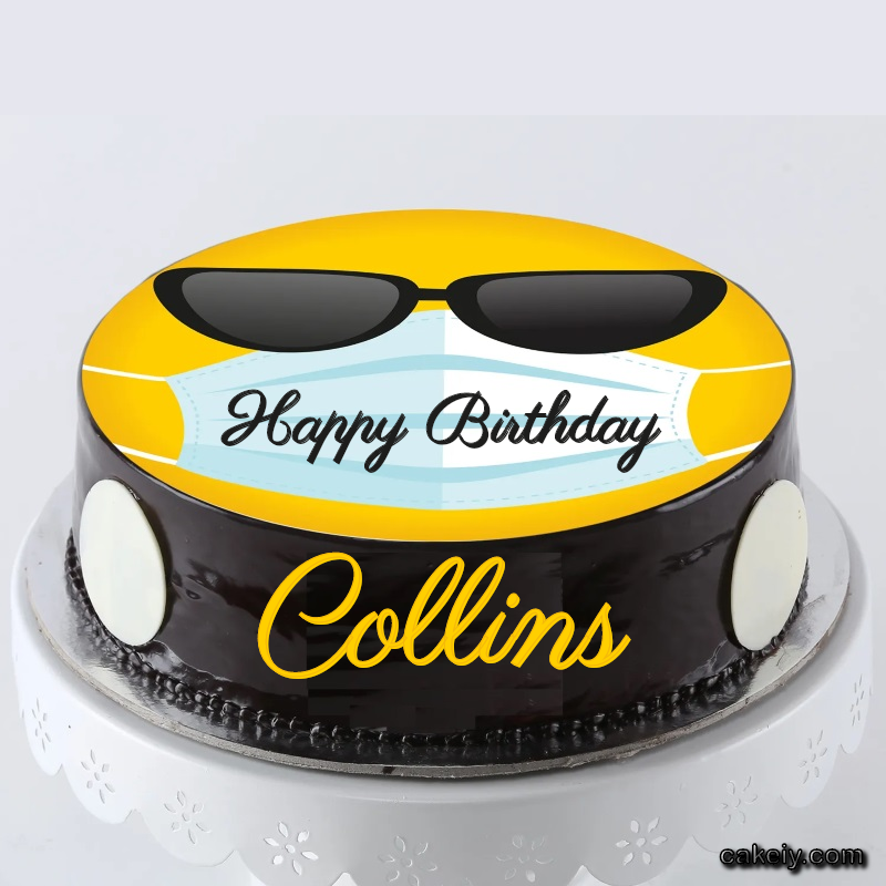 Corona Mask Emoji Cake for Collins