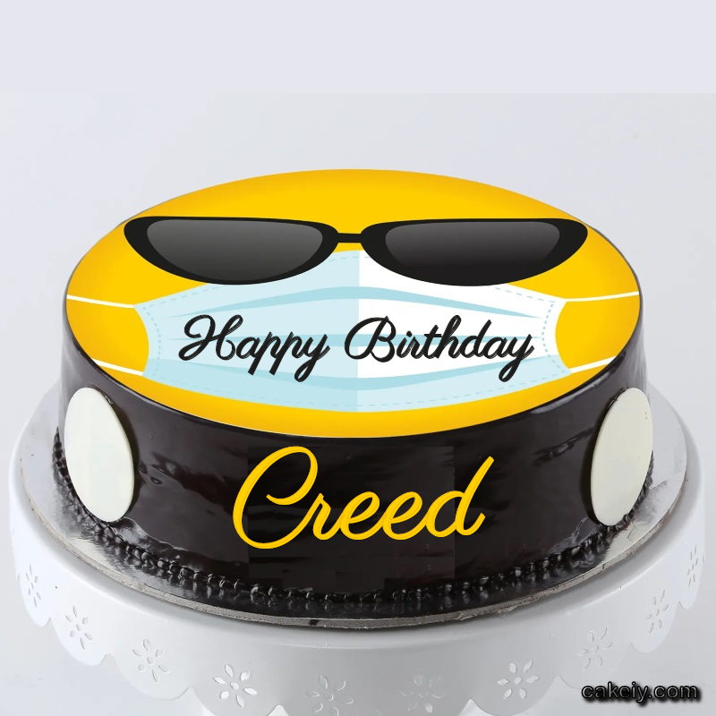 Corona Mask Emoji Cake for Creed