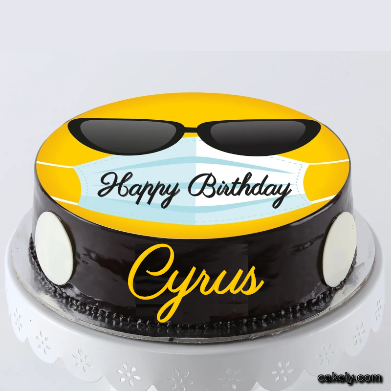 Corona Mask Emoji Cake for Cyrus