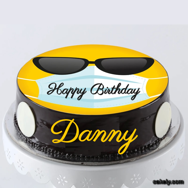 Corona Mask Emoji Cake for Danny