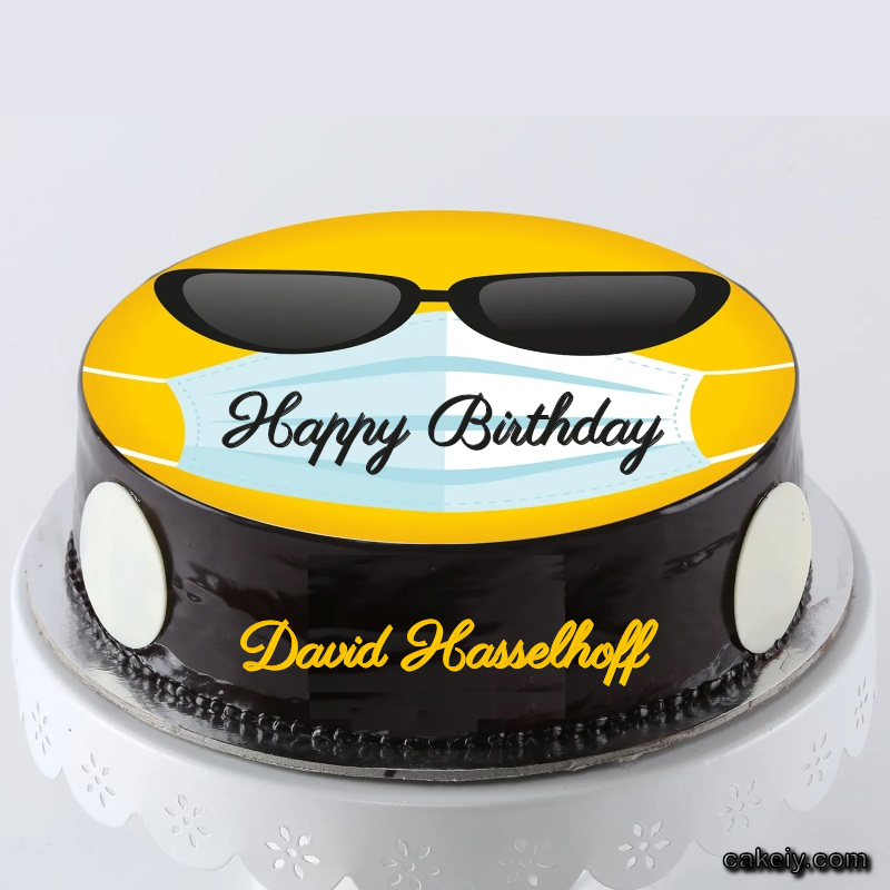 Corona Mask Emoji Cake for David Hasselhoff