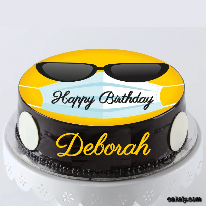 Corona Mask Emoji Cake for Deborah