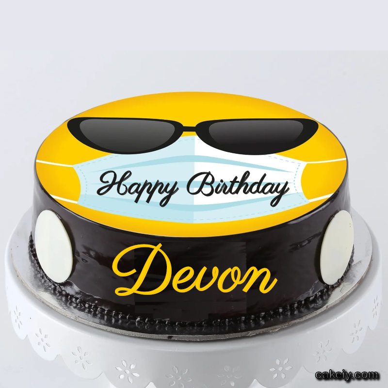 Corona Mask Emoji Cake for Devon
