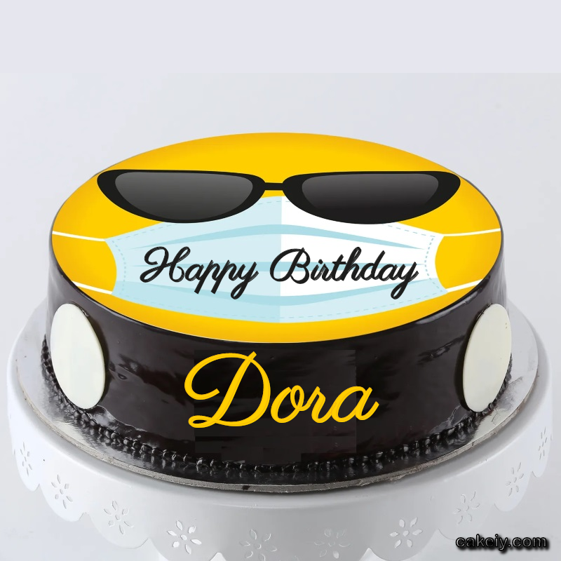 Corona Mask Emoji Cake for Dora