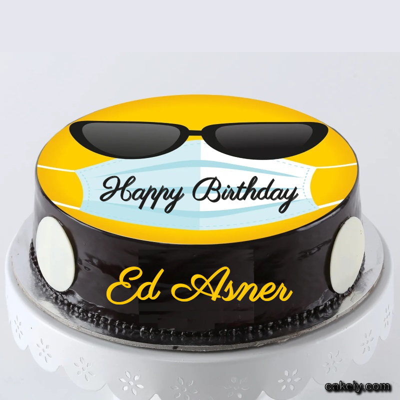Corona Mask Emoji Cake for Ed Asner