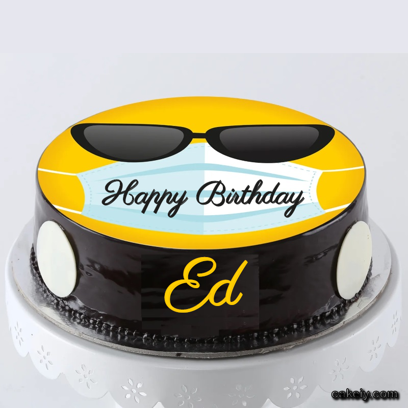 Corona Mask Emoji Cake for Ed