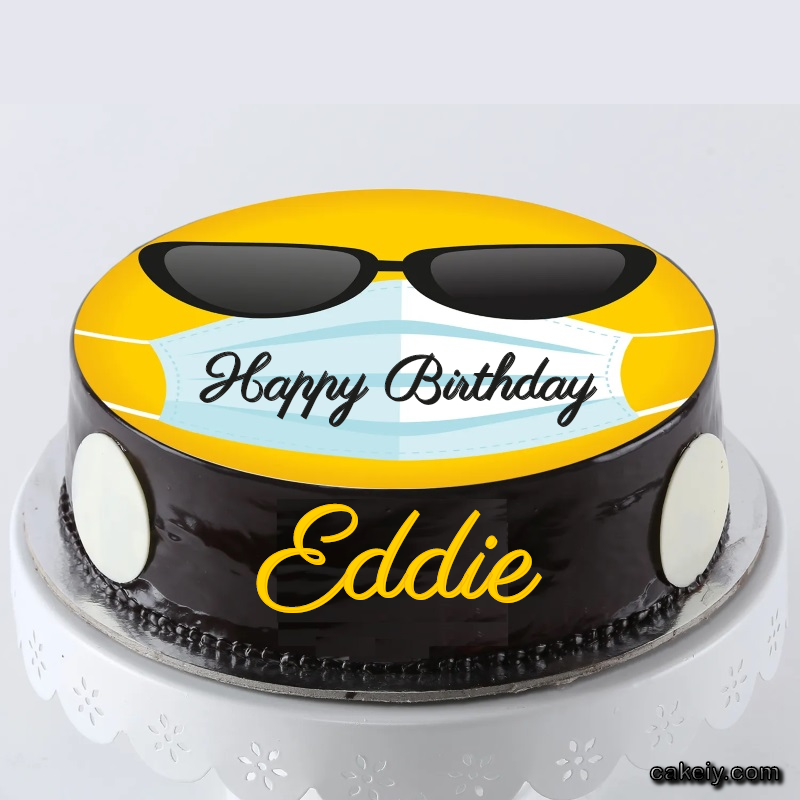 Corona Mask Emoji Cake for Eddie