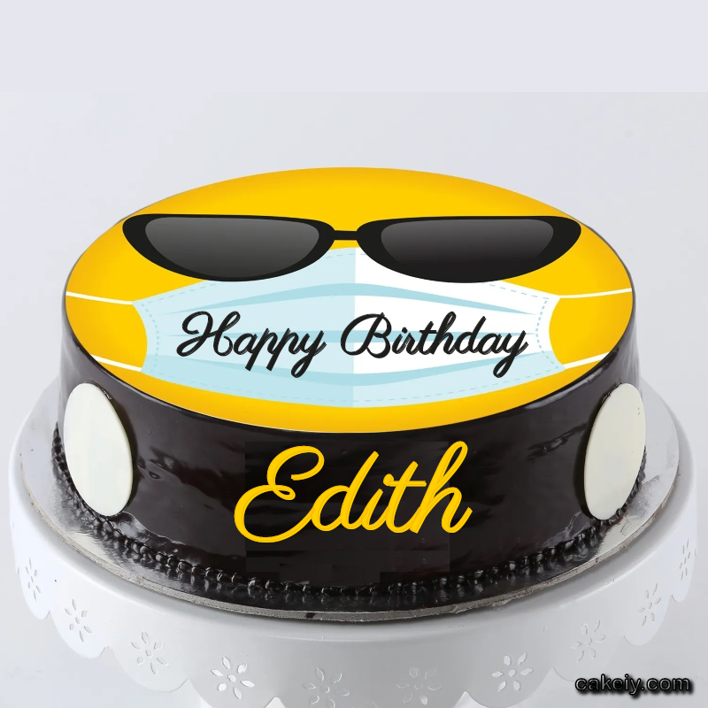 Corona Mask Emoji Cake for Edith