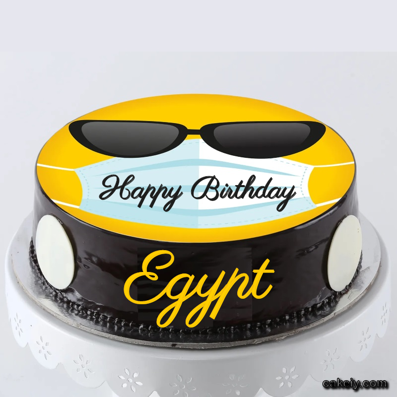 Corona Mask Emoji Cake for Egypt