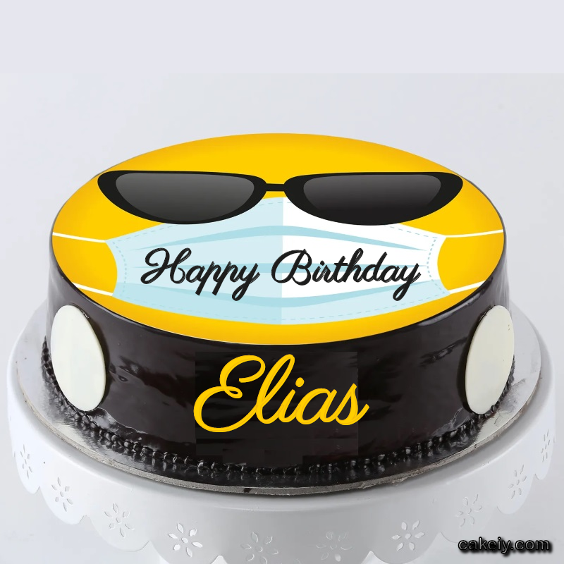 Corona Mask Emoji Cake for Elias