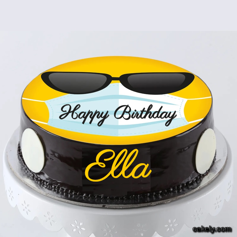 Corona Mask Emoji Cake for Ella