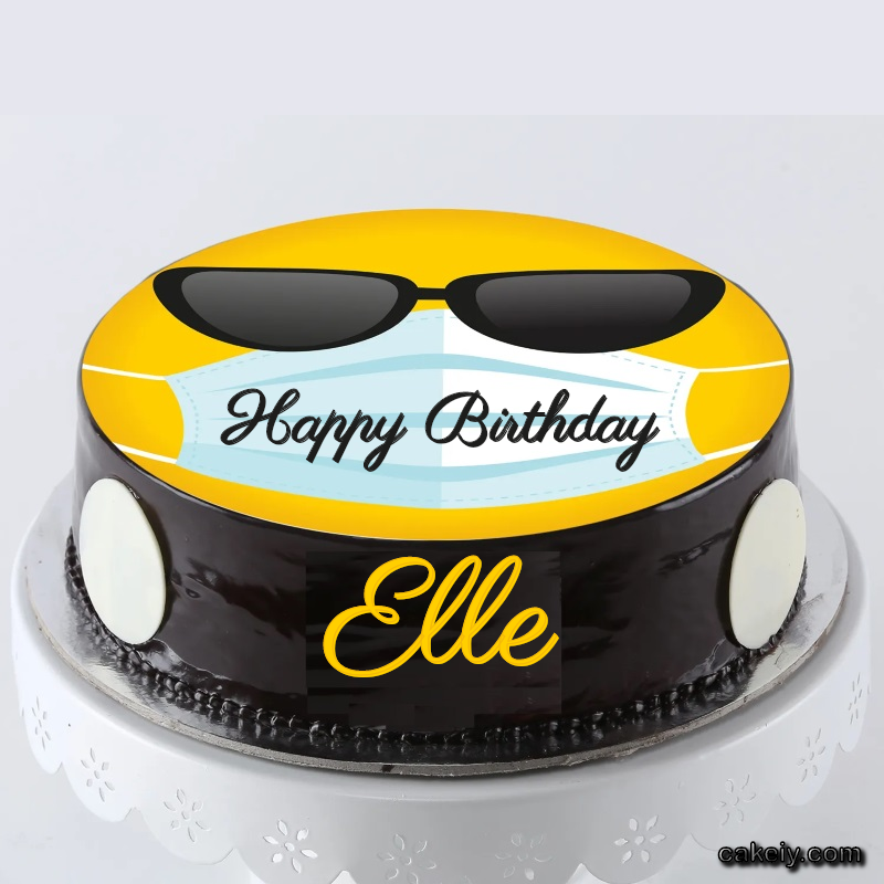 Corona Mask Emoji Cake for Elle
