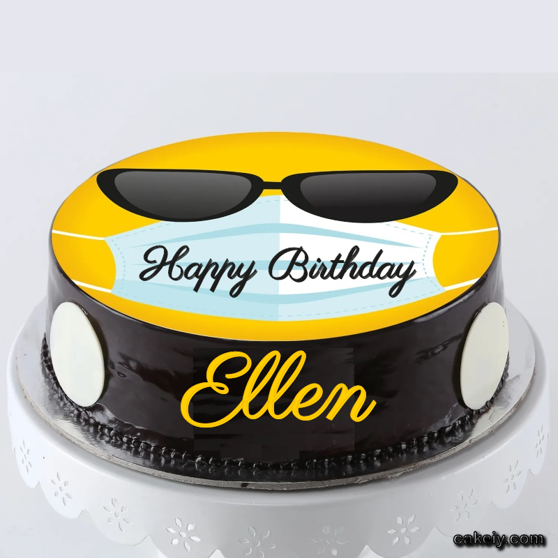Corona Mask Emoji Cake for Ellen