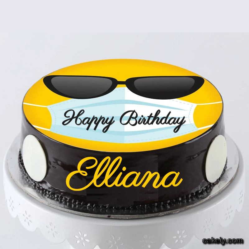 Corona Mask Emoji Cake for Elliana