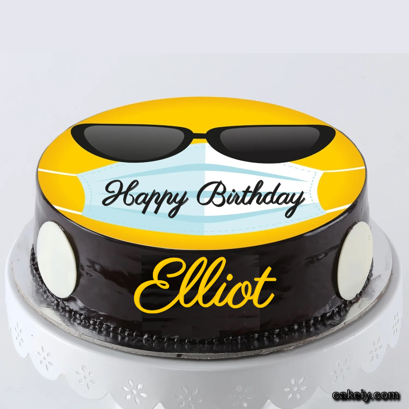 Corona Mask Emoji Cake for Elliot