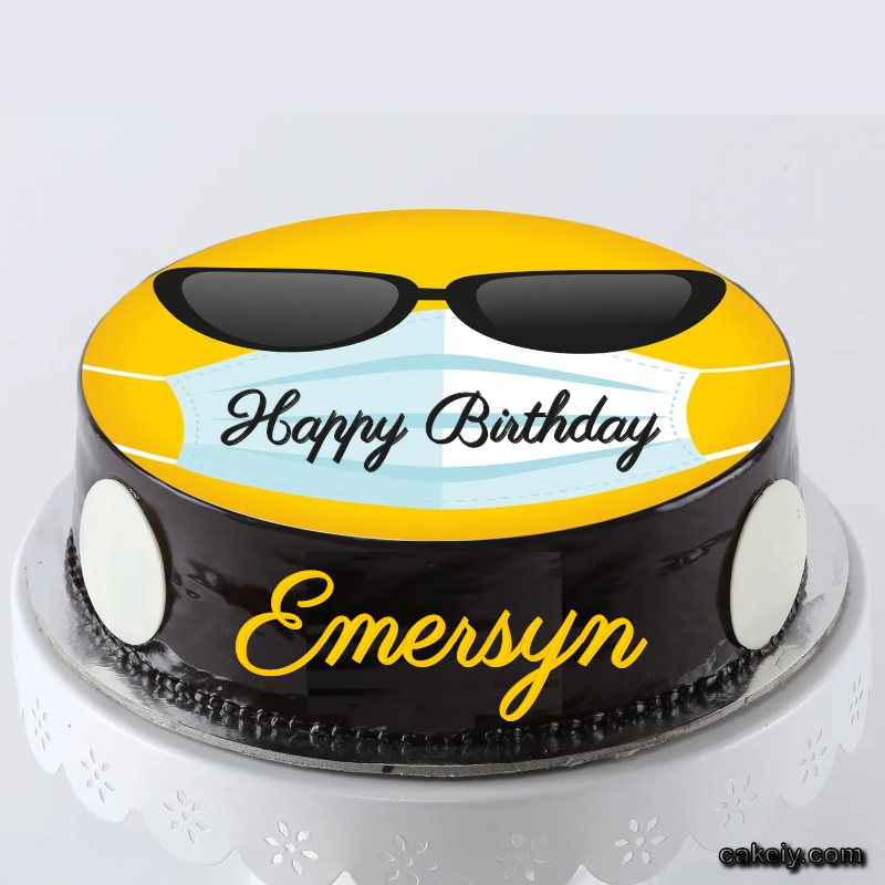 Corona Mask Emoji Cake for Emersyn