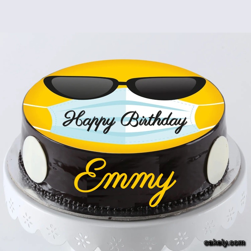 Corona Mask Emoji Cake for Emmy