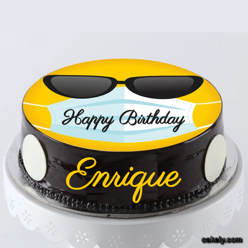 Corona Mask Emoji Cake for Enrique