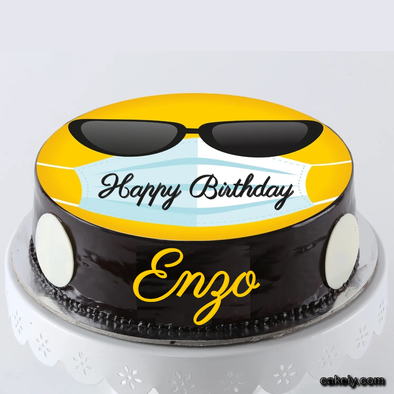 Corona Mask Emoji Cake for Enzo