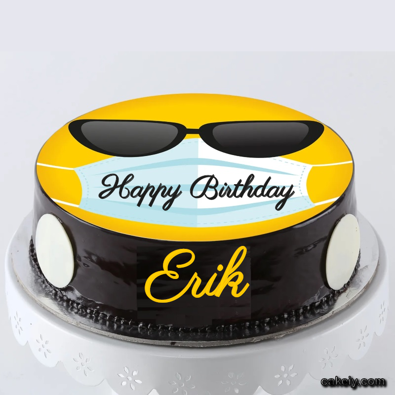 Corona Mask Emoji Cake for Erik