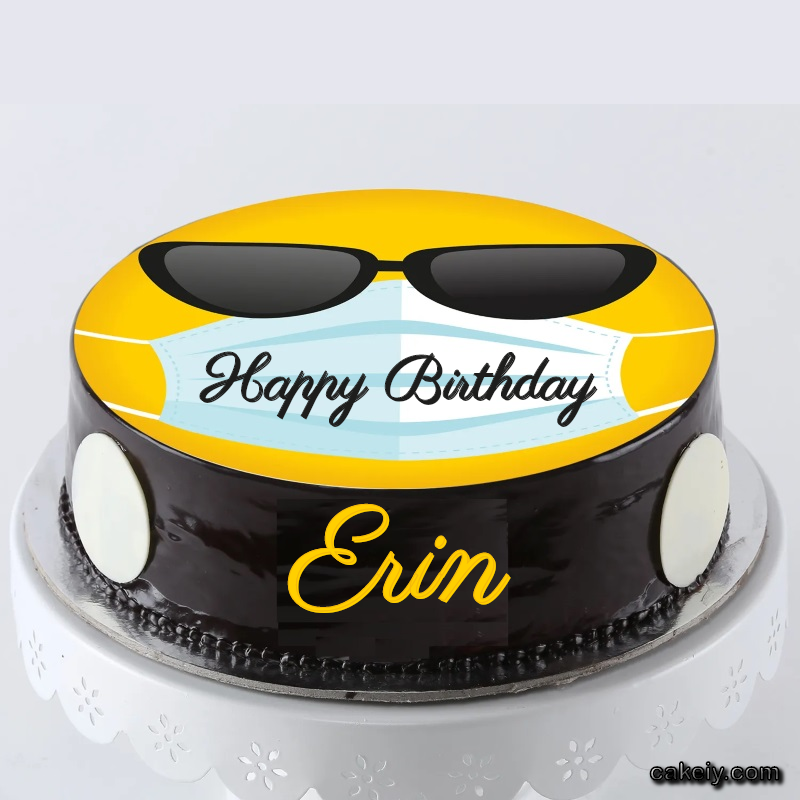 Corona Mask Emoji Cake for Erin