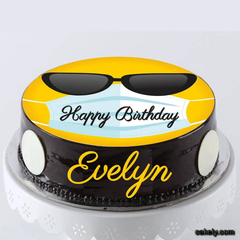 Corona Mask Emoji Cake for Evelyn